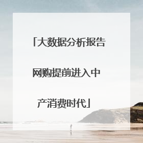 大数据分析报告 网购提前进入中产消费时代