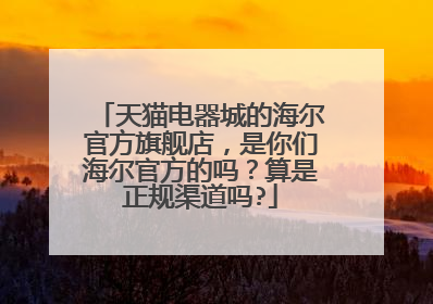 天猫电器城的海尔官方旗舰店,是你们海尔官方的吗?算是正规渠道吗?