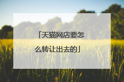 天猫网店要怎么转让出去的