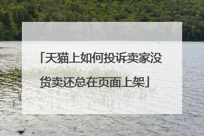 天猫上如何投诉卖家没货卖还总在页面上架