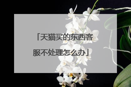 天猫买的东西客服不处理怎么办