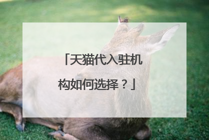 天猫代入驻机构如何选择?