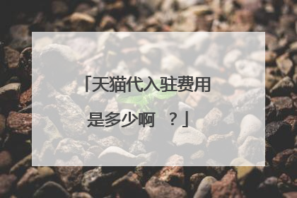 天猫代入驻费用是多少啊 ?