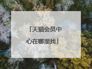 天猫会员中心在哪里找