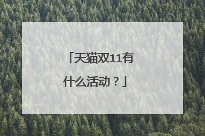 天猫双11有什么活动？