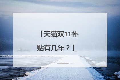 天猫双11补贴有几年?