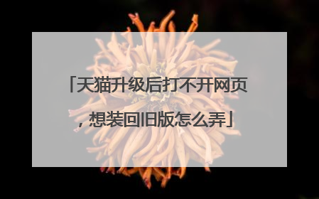 天猫升级后打不开网页,想装回旧版怎么弄