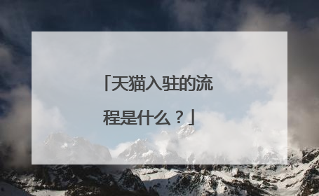 天猫入驻的流程是什么?