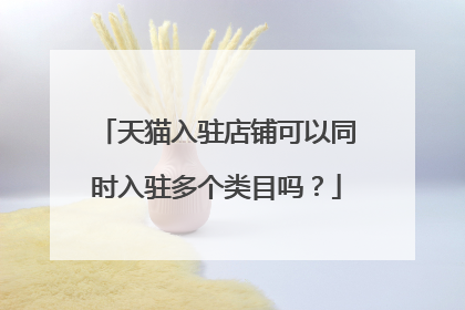 天猫入驻店铺可以同时入驻多个类目吗?