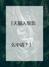 天猫入驻怎么申请?