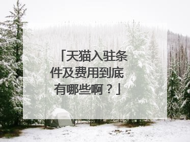 天猫入驻条件及费用到底有哪些啊?