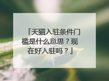 天猫入驻条件门槛是什么意思?现在好入驻吗?
