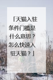 天猫入驻条件门槛是什么意思?怎么快速入驻天猫?