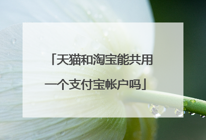 天猫和淘宝能共用一个支付宝帐户吗