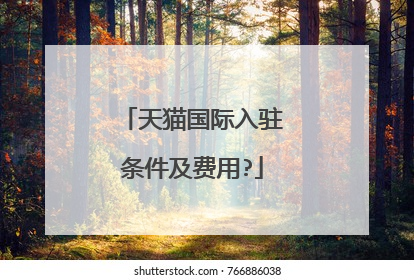 天猫国际入驻条件及费用?