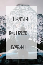 天猫国际开店流程费用