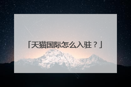 天猫国际怎么入驻?