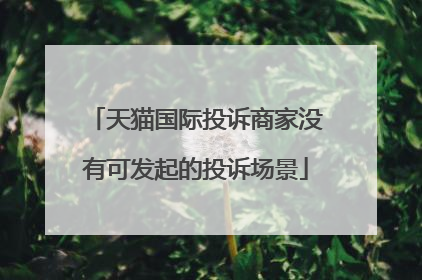 天猫国际投诉商家没有可发起的投诉场景