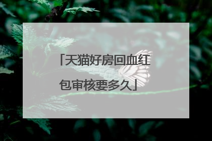 天猫好房回血红包审核要多久