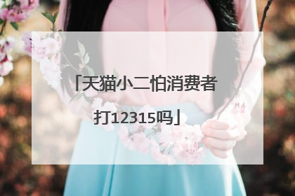 天猫小二怕消费者打12315吗