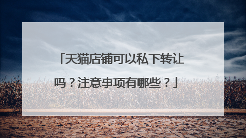 天猫店铺可以私下转让吗？注意事项有哪些？