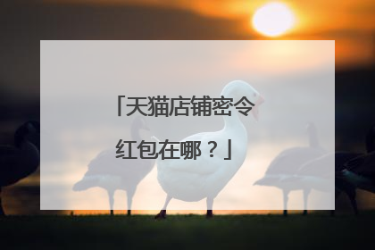 天猫店铺密令红包在哪?