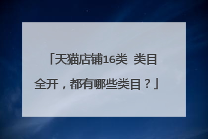 天猫店铺16类 类目全开，都有哪些类目？