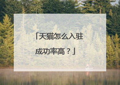 天猫怎么入驻成功率高?