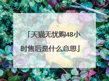 天猫无忧购48小时售后是什么意思
