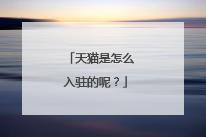 天猫是怎么入驻的呢?