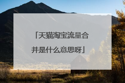 天猫淘宝流量合并是什么意思呀
