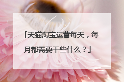 天猫淘宝运营每天,每月都需要干些什么?