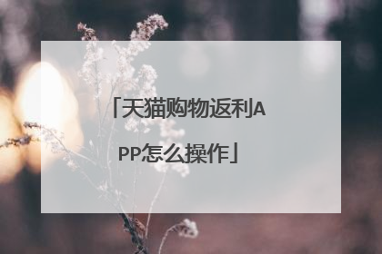 天猫购物返利APP怎么操作