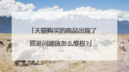 天猫购买的商品出现了质量问题该怎么维权?