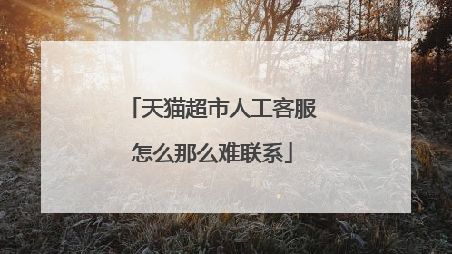天猫超市人工客服怎么那么难联系