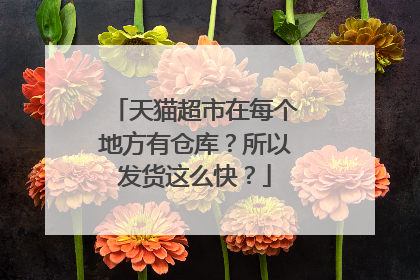 天猫超市在每个地方有仓库?所以发货这么快?