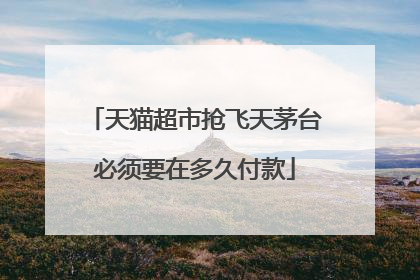 天猫超市抢飞天茅台必须要在多久付款
