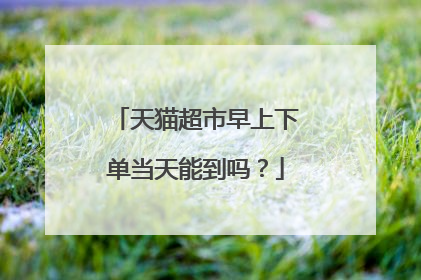 天猫超市早上下单当天能到吗?