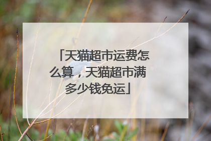 天猫超市运费怎么算,天猫超市满多少钱免运