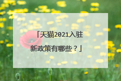 天猫2021入驻新政策有哪些?