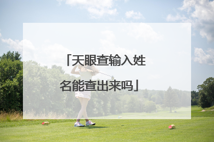 天眼查输入姓名能查出来吗