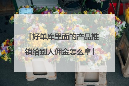 好单库里面的产品推销给别人佣金怎么拿