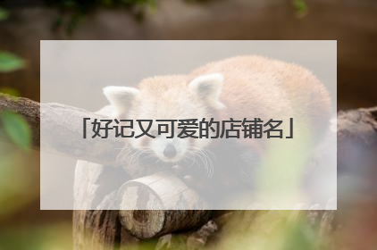 好记又可爱的店铺名