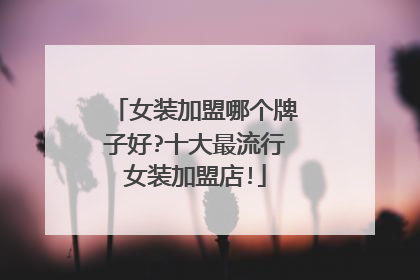 女装加盟哪个牌子好?十大最流行女装加盟店!