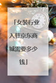 女装行业入驻京东商城需要多少钱