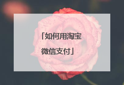 如何用淘宝微信支付