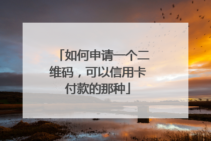 如何申请一个二维码,可以信用卡付款的那种