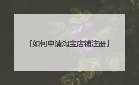 如何申请淘宝店铺注册