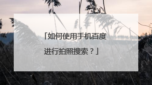 如何使用手机百度进行拍照搜索?