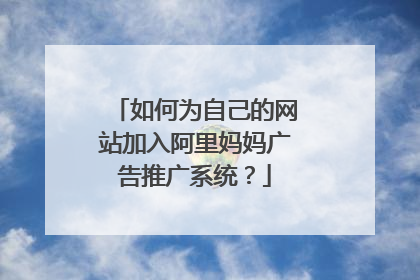 如何为自己的网站加入阿里妈妈广告推广系统？